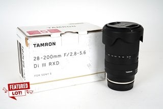 TAMRON 28-200MM F/2.8-5.6 DI III RXD LENS FOR SONY E-MOUNT - RRP £665: LOCATION - BOOTH