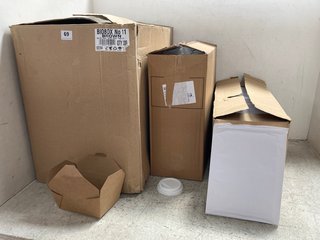 QTY OF ASSORTED BOXES OF PACKAGING TO INCLUDE BOX OF BROWN TAKEAWAY BOXES: LOCATION - WH1