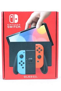 NINTENDO SWITCH OLED MODEL CONSOLE - NEON BLUE/RED - RRP £299: LOCATION - BOOTH