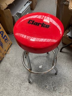 CLARKE WORK STOOL IN CHROME & RED: LOCATION - B3