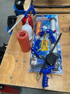 QTY OF ASSORTED CLARKE ITEMS TO INCLUDE PROFESSIONAL MORTAR GUN SET: LOCATION - B3T