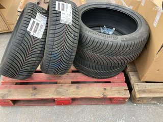 4 X ASSORTED VEHICLE TYRES TO INCLUDE BRIDGESTONE TURANZA ALL SEASON 6 215/50 R18 92W: LOCATION - B7