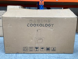 COOKOLOGY 80CM ANGLED CHIMNEY COOKER HOOD: MODEL VER805BK/A++ - RRP £159: LOCATION - BR12