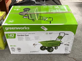 GREENWORKS SELF-PROPELLED CORDLESS ELECTRIC GARDEN CART: MODEL NO. G40GC - RRP £529: LOCATION - B3