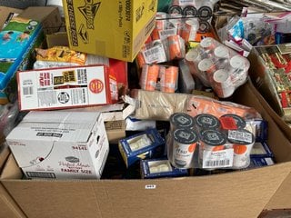 PALLET OF ASSORTED FOOD ITEMS TO INCLUDE BOX OF DORITOS TRIPLE CHEESE PIZZA CRISPS - BBE 8/6/24 TO ALSO INCLUDE QTY OF ITSU SATAY RICE NOODLES - BBE 28/5/24: LOCATION - A7 (KERBSIDE PALLET DELIVERY)
