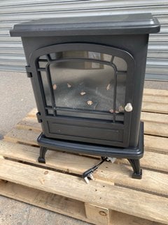 FURNITURE 123 AMBERGLO STOVE WITH OAK EFFECT SURROUND & BLACK HEARTH (BOX 2 ONLY): LOCATION - B1