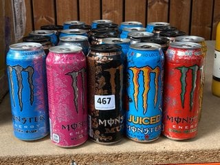 (COLLECTION ONLY) QTY OF ASSORTED MONSTER ENERGY DRINKS TO INCLUDE MONSTER ZERO SUGAR ULTRA ROSA ENERGY DRINK - BBE 30/4/25: LOCATION - AR2