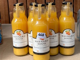 (COLLECTION ONLY) 9 X GLASS BOTTLES OF MAYNARD HOUSE ORANGE & CLEMENTINE PURE JUICE - BBE 5/25: LOCATION - AR2