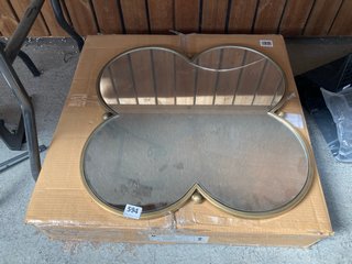 (COLLECTION ONLY) JOHN LEWIS & PARTNERS 66CM FLOWER METAL MIRROR IN ANTIQUE BRASS (DAMAGED): LOCATION - A3