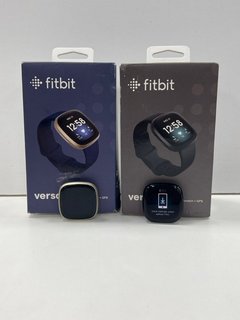 2 X FITBIT VERSA 3 FITNESS + HEALTH TRACKERS IN BLACK/GOLD: MODEL NO FB511 (BOXED WITH CHARGING CABLES & STRAPS) [JPTM119997]