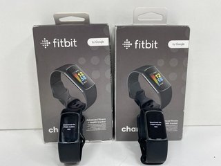 2 X FITBIT CHARGE 5 HEALTH & FITNESS TRACKERS (WITH BOXES. STRAPS & CHARGER CABLES) [JPTM120310]