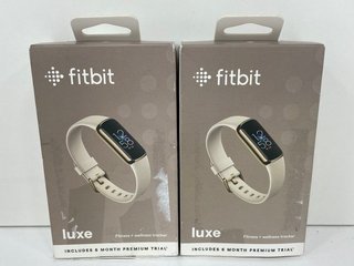 2 X FITBIT LUXE HEALTH & FITNESS TRACKERS: MODEL NO FB422 (WITH BOXES, STRAPS & CHARGER CABLES) [JPTM120182]