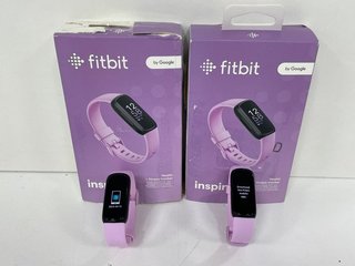 2 X FITBIT INSPIRE 3 HEALTH & FITNESS TRACKERS: MODEL NO FB424 (WITH BOXES, STRAPS & CHARGER CABLES) [JPTM120240]