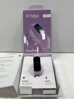 FITBIT INSPIRE 3 FITNESS + HEALTH TRACKER (ORIGINAL RRP - £65) IN BLACK/LILAC: MODEL NO FB424 (WITH BOX, CHARGING CABLE & EXTRA WRIST STRAP) [JPTM120223]