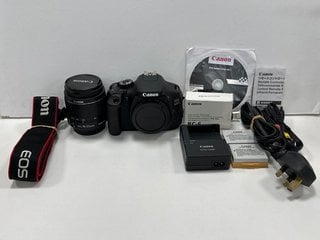 CANON EOS 600D DIGITAL SLR CAMERA IN BLACK: MODEL NO DS126311 (WITH 2X BATTERIES, CHARGING HUB AND OTHER ACCESSORIES TO INCLUDE CANON 18-55 MM F/3.5-5.6 IS II LENS KIT) [JPTM120438]