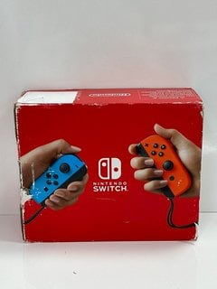 NINTENDO SWITCH 32 GB GAMES CONSOLE IN NEON RED / NEON BLUE: MODEL NO HAC-001(-01, WITH BOX & ALL ACCESSORIES) [JPTM118698]