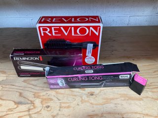 3 X ASSORTED HAIR ITEMS TO INCLUDE REMINGTON CERAMIC STRAIGHT 230 STRAIGHTENER: LOCATION - H15