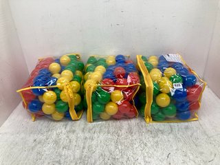 3 X PACKS OF PLASTIC BALL PIT BALLS: LOCATION - F7