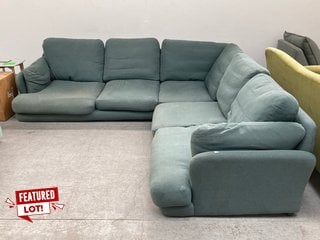 LOAF.COM SMITHY LARGE 4 SEATER EQUAL SIDED CORNER SOFA IN PUDDLE CLEVER VINTAGE LINEN - RRP £4895: LOCATION - D2