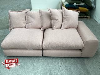 LOAF.COM WODGE 2 SEATER MODULAR STYLE SOFA IN ROSEWATER CLEVER VINTAGE LINEN - RRP £3035: LOCATION - D2