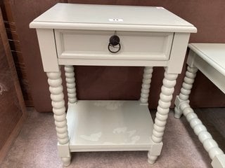 ARTISAN 1 DRAWER BEDSIDE TABLE IN LIGHT SEAFOAM GREEN FINISH: LOCATION - C4