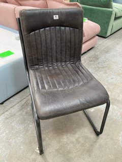 CAPRI LEATHER DINING CHAIR IN CHARCOAL: LOCATION - C3