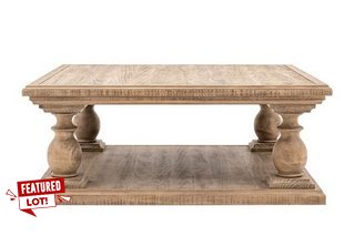 VANCOUVER LARGE SQUARE COFFEE TABLE IN GREY WASHED ASH FINISH - RRP £879: LOCATION - C3