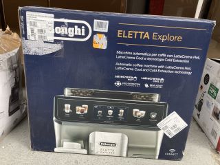 DELONGHI ELETTA EXPLORE AUTOMATIC COFFEE MACHINE WITH LATTECREMA HOT, LATTECREMA COOL AND COLD EXTRACTION TECHNPLOGY RRP £1000: LOCATION - BR2