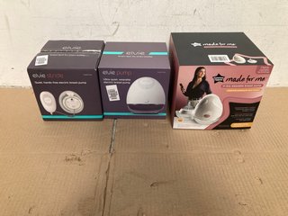 3 X ASSORTED BREAST PUMPS TO INCLUDE TOMMEE TIPPEE MADE FOR ME IN BRA WEARABLE BREAST PUMP: LOCATION - BR1