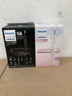 2 X PHILIPS SONICARE 9000 DIAMONDCLEAN RECHARGEABLE SONIC TOOTHBRUSH IN PINK AND BLACK: LOCATION - BR3