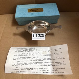 A SCOTTISH PEWTER QUAICH: LOCATION - CR