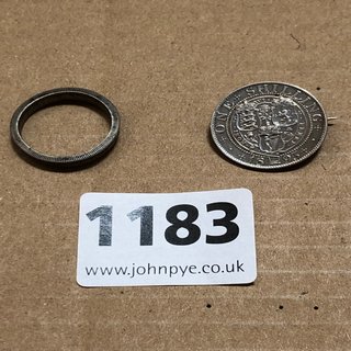 AN 1895 SHILLING BROOCH AND A SHILLING RING: LOCATION - CR