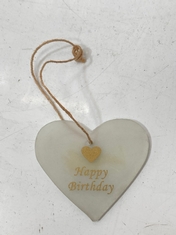 11X STONE THE CROWS 72 GLASSHEART TAGS - "HAPPY BIRTHDAY - SKU: 823116