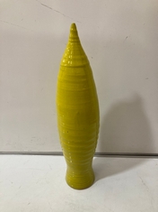 1 X STONE THE CROWS LARGE WALL STEM VASE - YELLOW - SKU: 676954 - TOTAL RRP £90