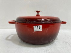 LE CREUSET CAST IRON CASSEROLE DISH - ORANGE