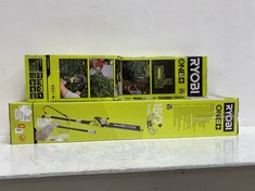 RYOBI 18V CORDLESS HEDGE TRIMMER TO INCLUDE RYOBI 18V CORDLESS POLE HEDGE TRIMMER