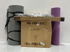 6 X ASSORTED SPORTS ITEMS TO INCLUDE FITNESS MAT IN PURPLE/PINK