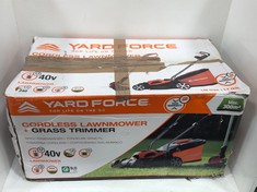 YARD FORCE CORDLESS LAWNMOWER + GRASS TRIMMER - RRP £184