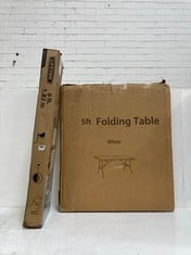 LIFETIME 6FT FOLDING TABLE TO INCLUDE 5FT FOLDING TABLE