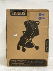 LEJOUX TR18 BABY STROLLER - LIGHTWEIGHT FOLDABLE TRAVEL STROLLER IN BLACK - RRP £170