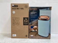 CURVER 40L DECO BIN TO INCLUDE TOWER ROSE GOLD EDITION - 58L SQUARE SENSON BIN