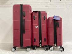 LUGG 3-PIECE TRAVEL LUGGAGR SET - DARK RED - RRP £100