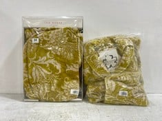 2 X TED BAKER BAROQUE BATHROBE - GOLD - SIZE S/M - TOTAL RRP £220