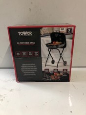 TOWER XL PORTABLE GRILL WITH COLLAPSIBLE LEGS - BLACK