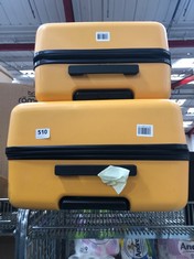 2 X JOHN LEWIS HARD SHELL SUITCASES IN YELLOW - MEDIUM / LARGE