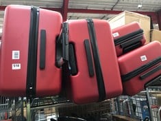 4 X JOHN LEWIS HARD SHELL SUITCASES - DARK RED - MIXED SIZES