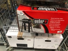 WEBER BBQ STAND WITH SIDE TABLE