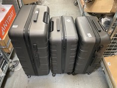 3 X JOHN LEWIS HARD SHELL SUITCASES - DARK GREY - MEDIUM AND LARGE