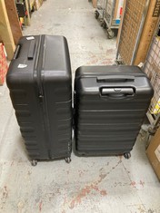 2 X JOHN LEWIS HARD SHELL SUITCASES - BLACK - MEDIUM AND LARGE