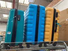 3 X ASSORTED SUITCASES TO INCLUDE JOHN LEWIS MEDIUM HARD SHELL SUITCASE IN YELLOW